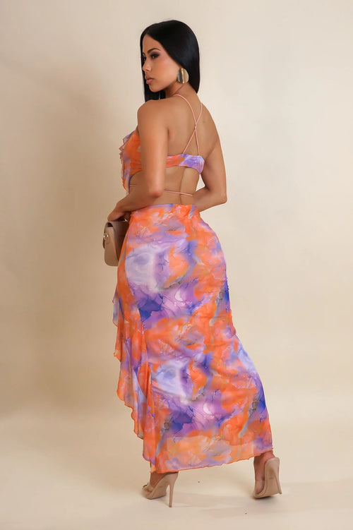 BRUNCH-IN READY MIDI DRESS - ORANGE