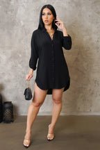ALWAYS ON TOP MINI DRESS - BLACK
