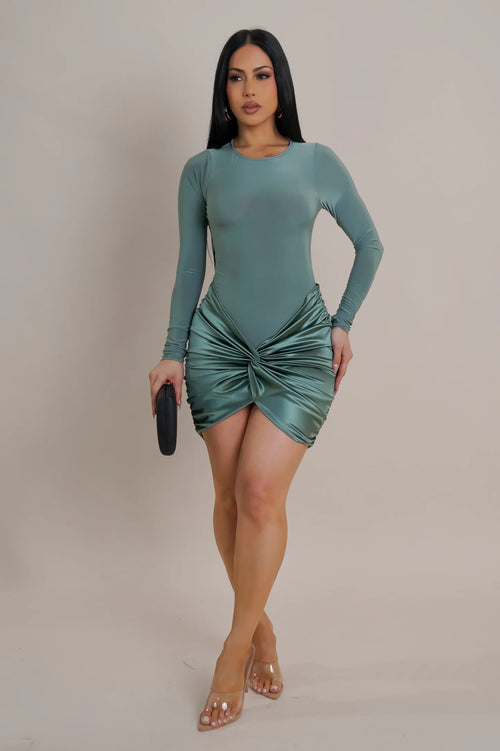GOT YOU OBSESSED MINI DRESS - GREEN