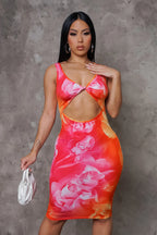 MOANA MIDI DRESS -ORANGE