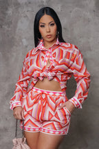 LOST IN THE GAME SHORTS SET - PINK MULTI